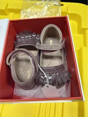Eli Girls Mauve Patent Fringe Mary Jane Shoes EU 20 US 4 Toddler
